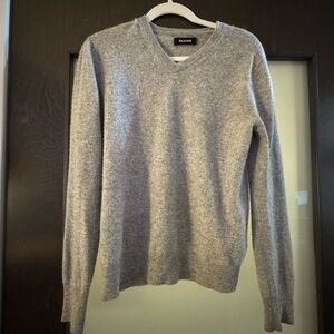 NAADAM Gray V-Neck Women's Sweater